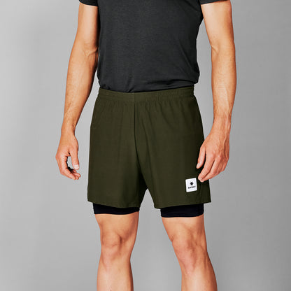 PACE 2 IN 1 SHORTS 5" | GREEN - SAYSKY