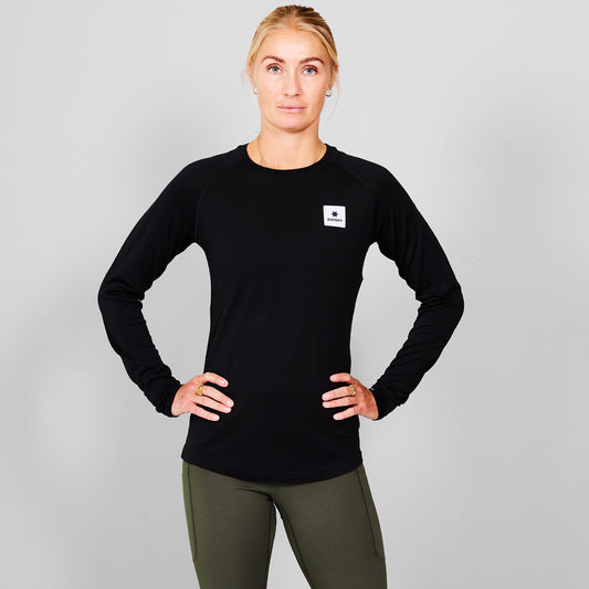 W MERINO BASELAYER LONGSLEEVE | BLACK - SAYSKY