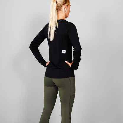 W MERINO BASELAYER LONGSLEEVE | BLACK - SAYSKY
