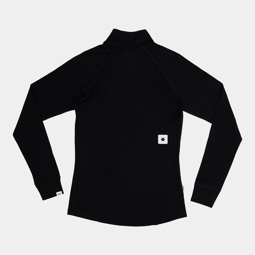 W MERINO BASELAYER LONGSLEEVE | HALF-ZIP BLACK - SAYSKY