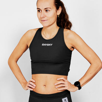W FLOW RACE CROP TOP | BLACK - SAYSKY