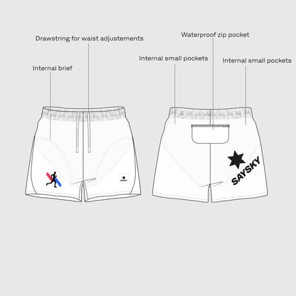 PACE SHORTS 5" | BLACK - BML X SAYSKY