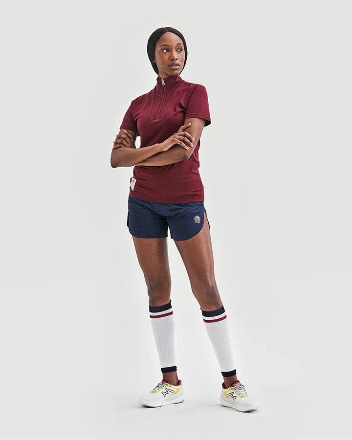 VÄSTANEDE LADIES MERINO HALF ZIP BURGUNDY - YMR