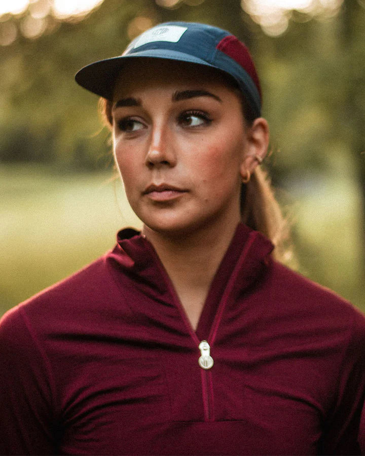 VÄSTANEDE LADIES MERINO HALF ZIP BURGUNDY - YMR