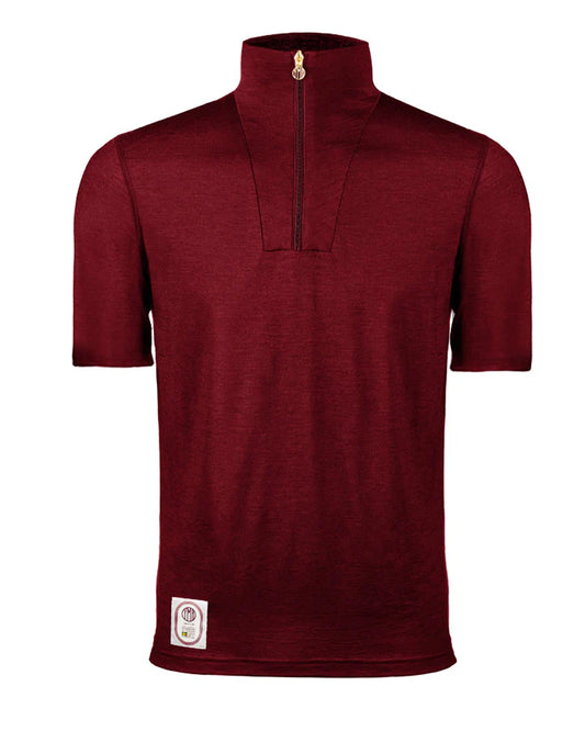 VÄSTANEDE MERINO HALF ZIP BURGUNDY - YMR