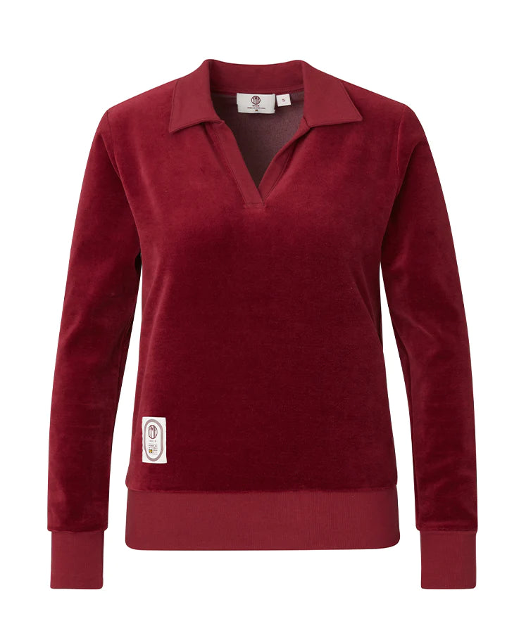 1984 PLUSH LADIES LS POLO BURGUNDY - YMR